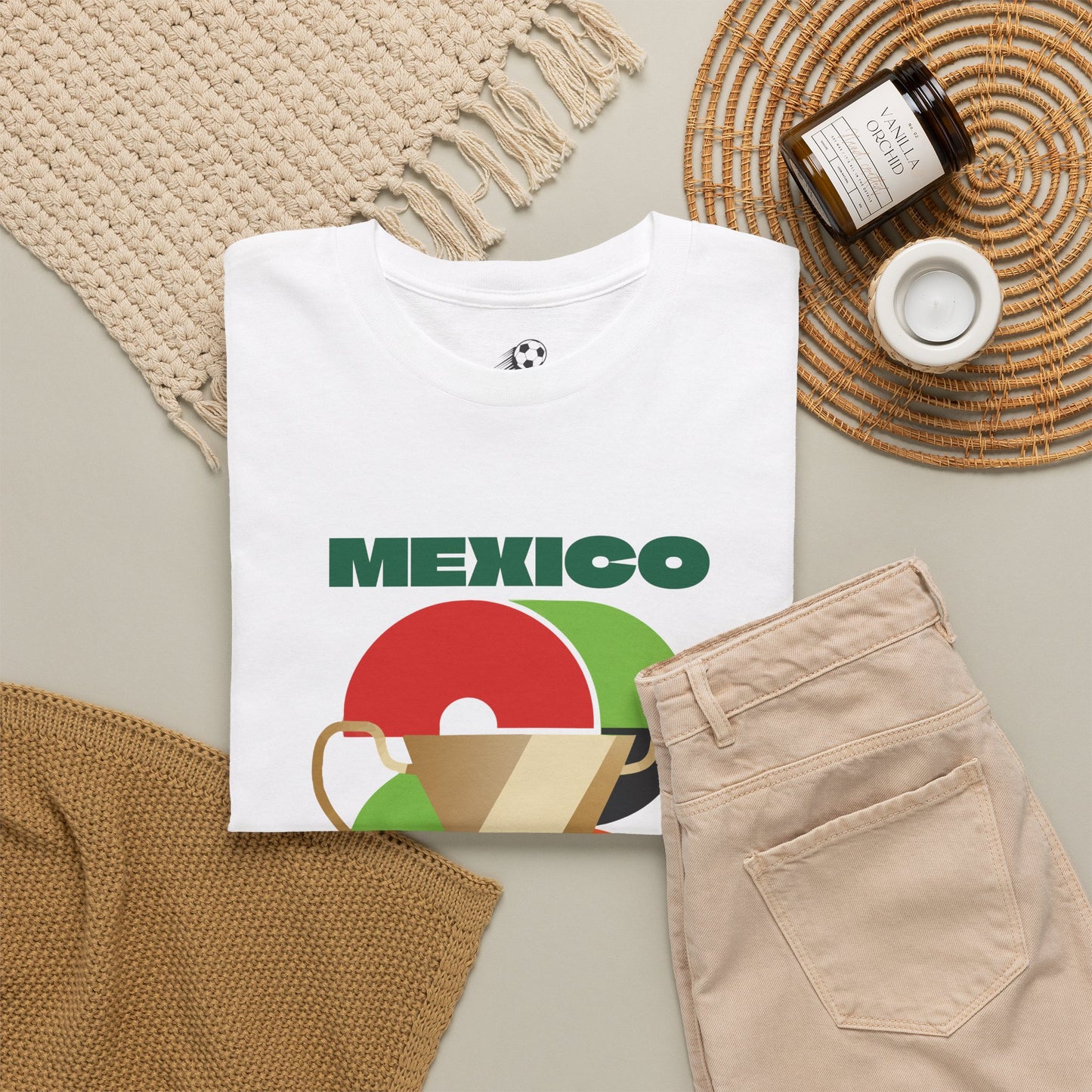 Mexico Football T-Shirt - Unisex Mexico Soccer Fan Tee with Flag (2026)