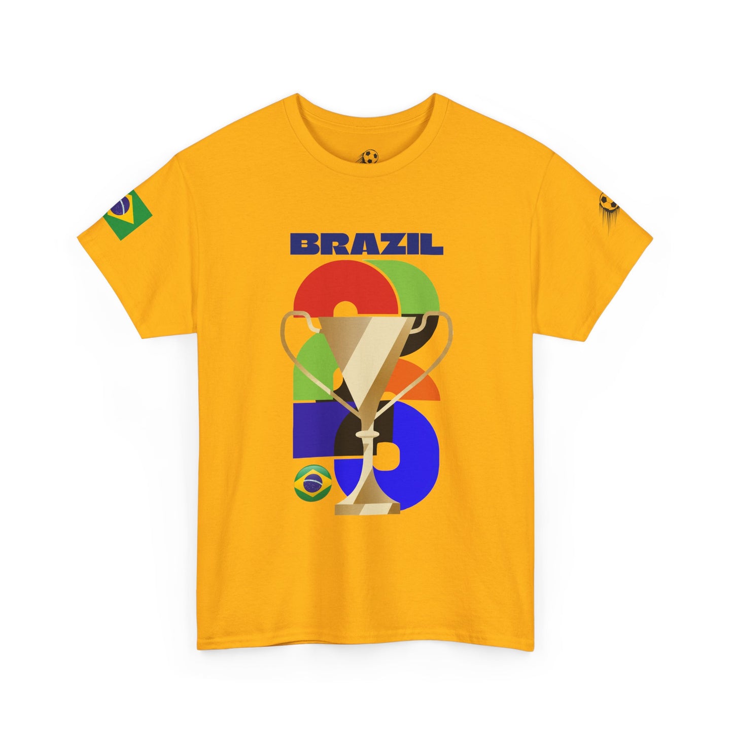Brazil Football T-Shirt - Unisex Brazil Soccer Fan Tee with Flag (2026)