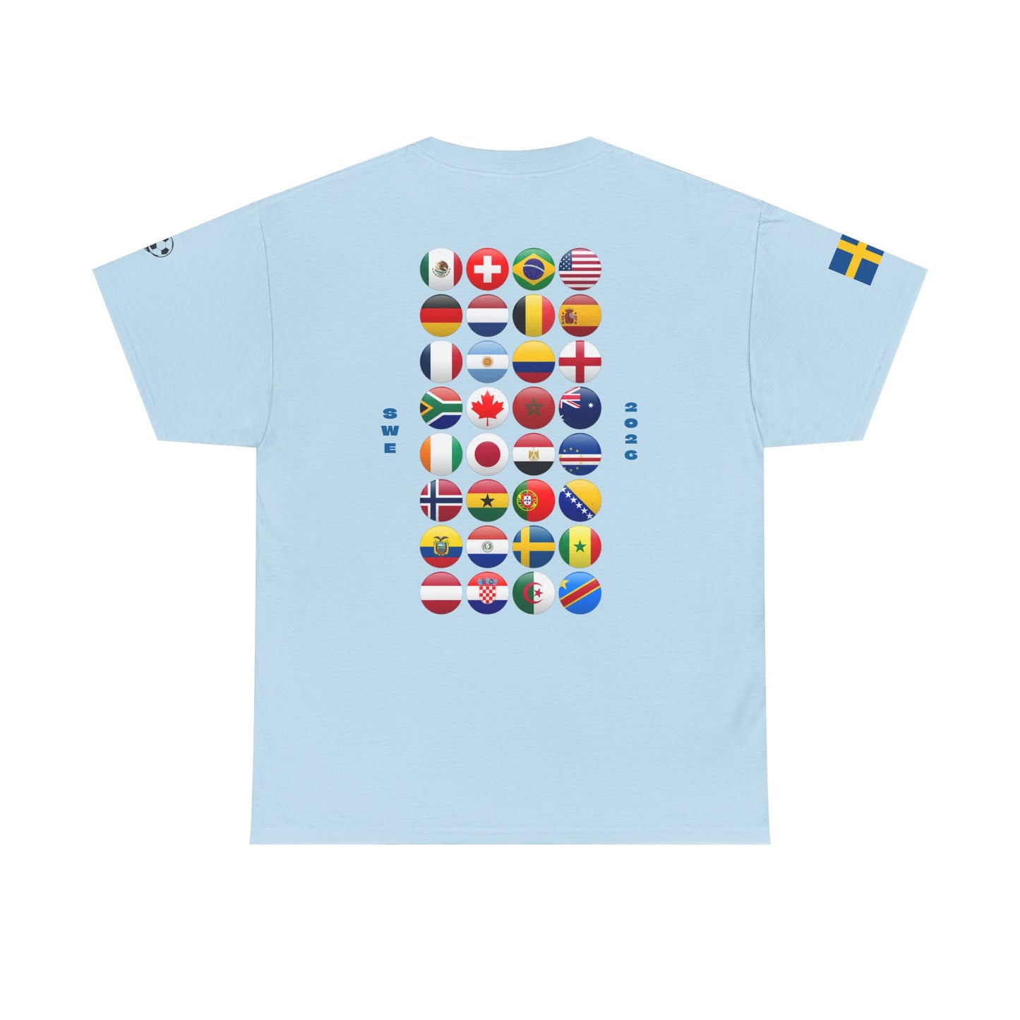 Sweden Football T-Shirt - Unisex Sweden Soccer Fan Tee with Flag (2026)