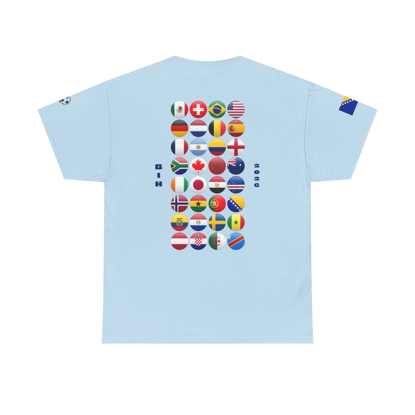 Bosnia and Herzegovina Football T-Shirt - Unisex Bosnia and Herzegovina Soccer Fan Tee with Flag (2026)