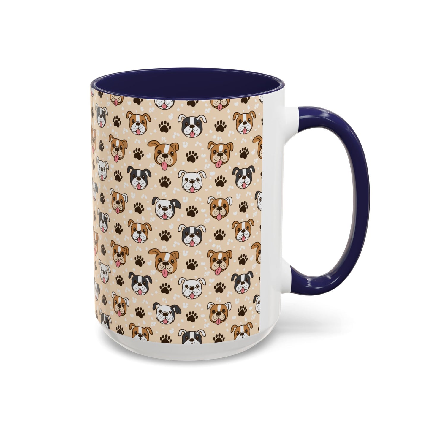 Coffee Mug, English Bulldog and Paw Print Print, Dog Lover Gift, Animal Lover, Pet Owner, Cute Mug, Ceramic Cup