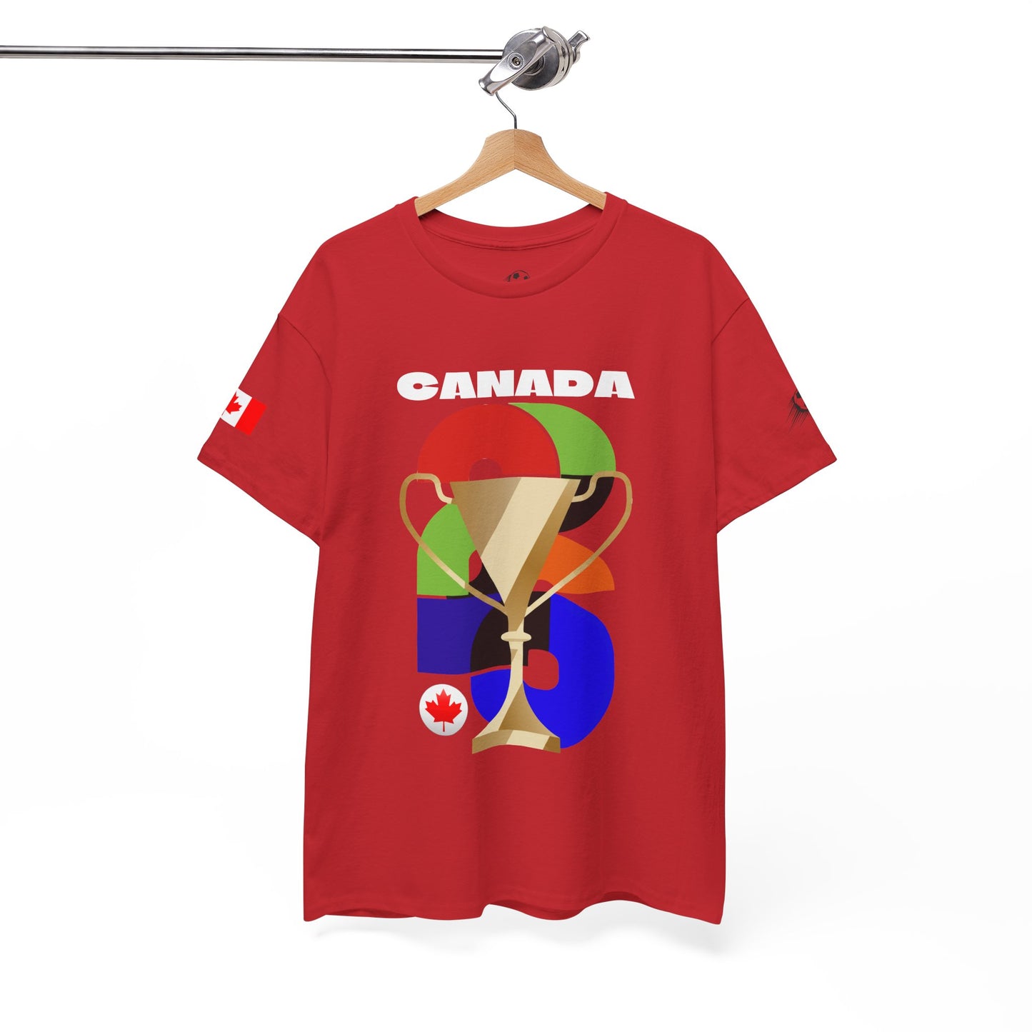 Canada Football T-Shirt - Unisex Canada Soccer Fan Tee with Flag (2026)