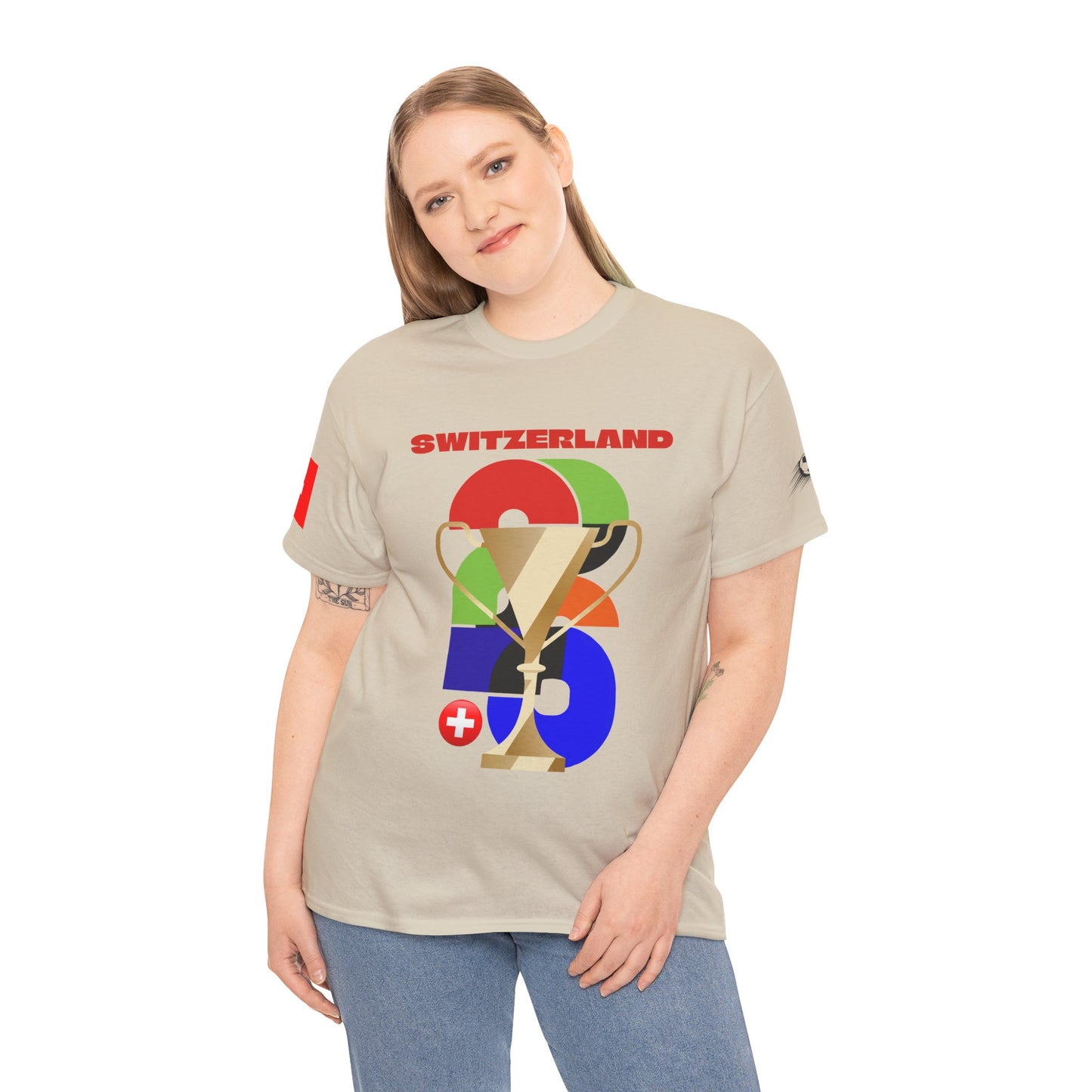 Switzerland Football T-Shirt - Unisex Switzerland Soccer Fan Tee with Flag (2026)
