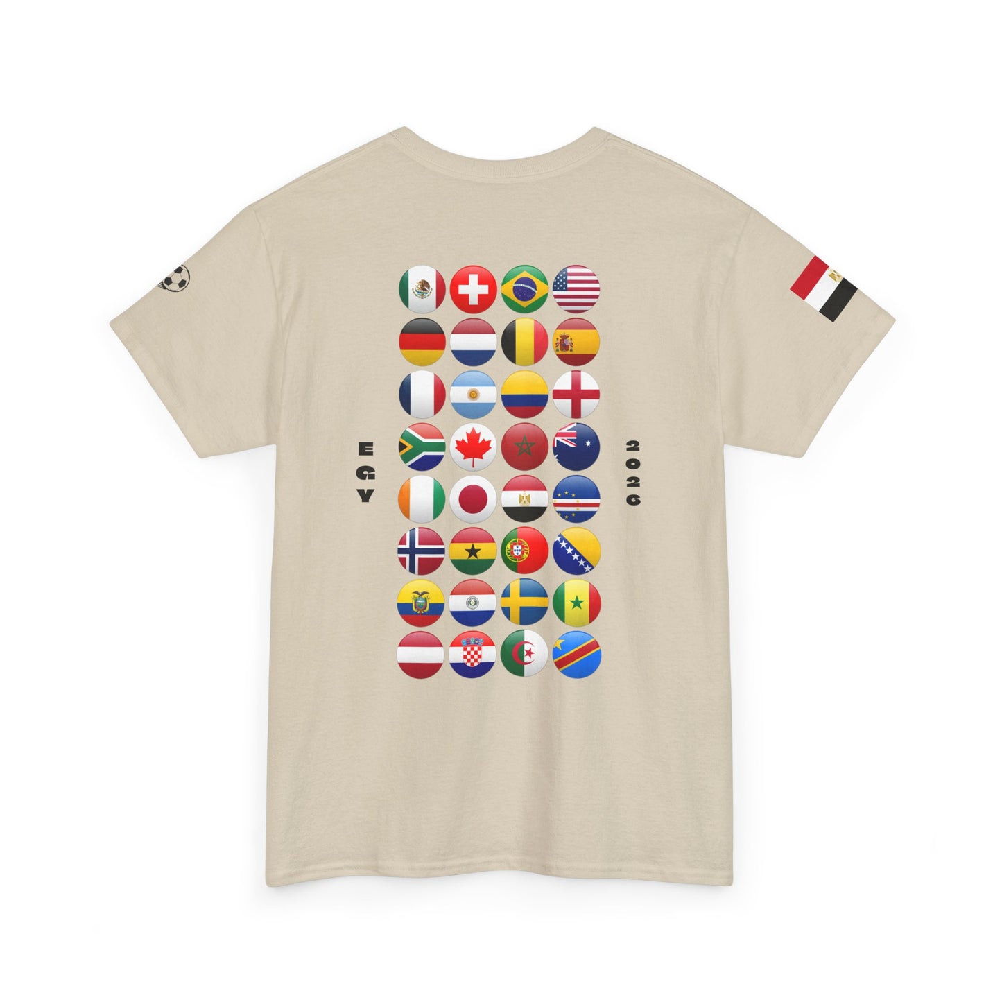 Egypt Football T-Shirt - Unisex Egypt Soccer Fan Tee with Flag (2026)