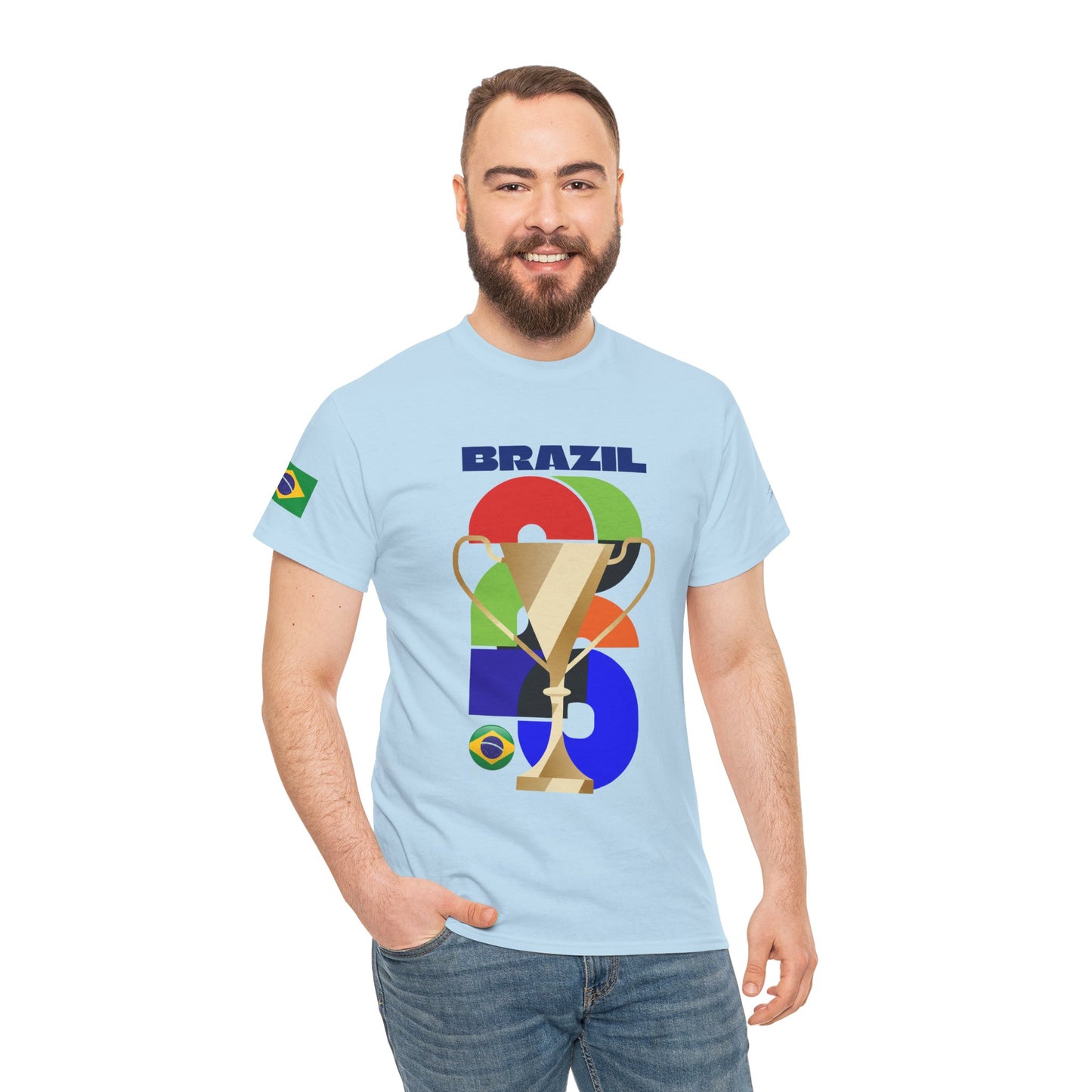 Brazil Football T-Shirt - Unisex Brazil Soccer Fan Tee with Flag (2026)