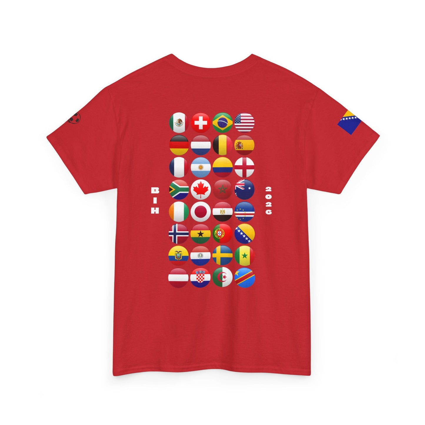 Bosnia and Herzegovina Football T-Shirt - Unisex Bosnia and Herzegovina Soccer Fan Tee with Flag (2026)