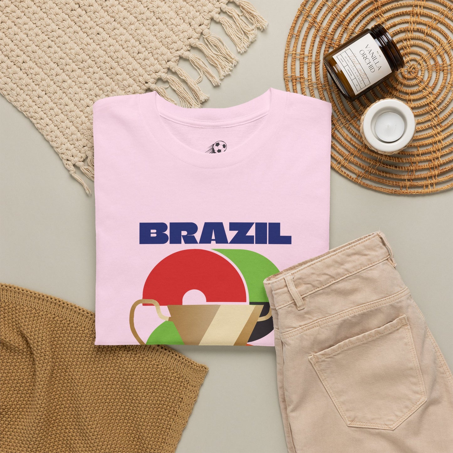 Brazil Football T-Shirt - Unisex Brazil Soccer Fan Tee with Flag (2026)