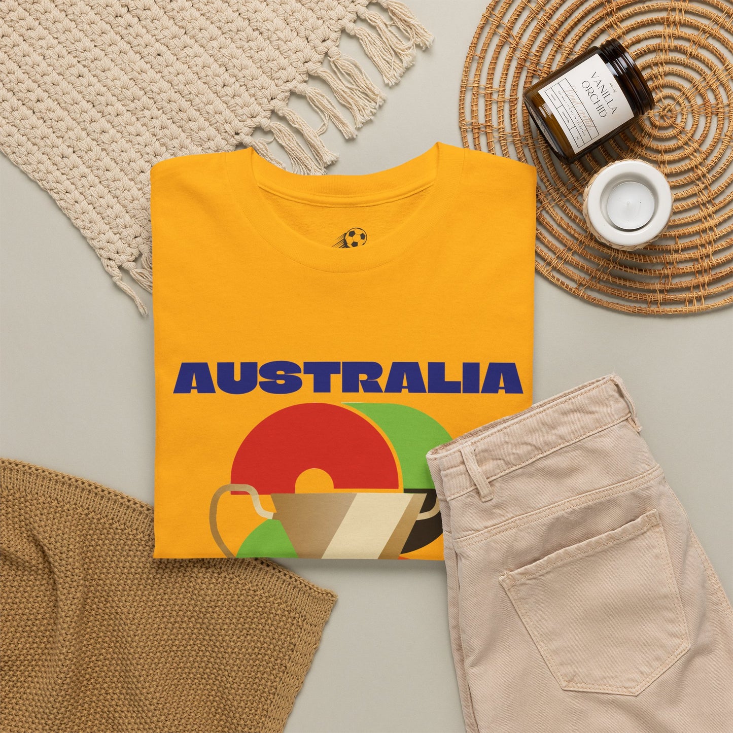 Australia Football T-Shirt - Unisex Australia Soccer Fan Tee with Flag (2026)
