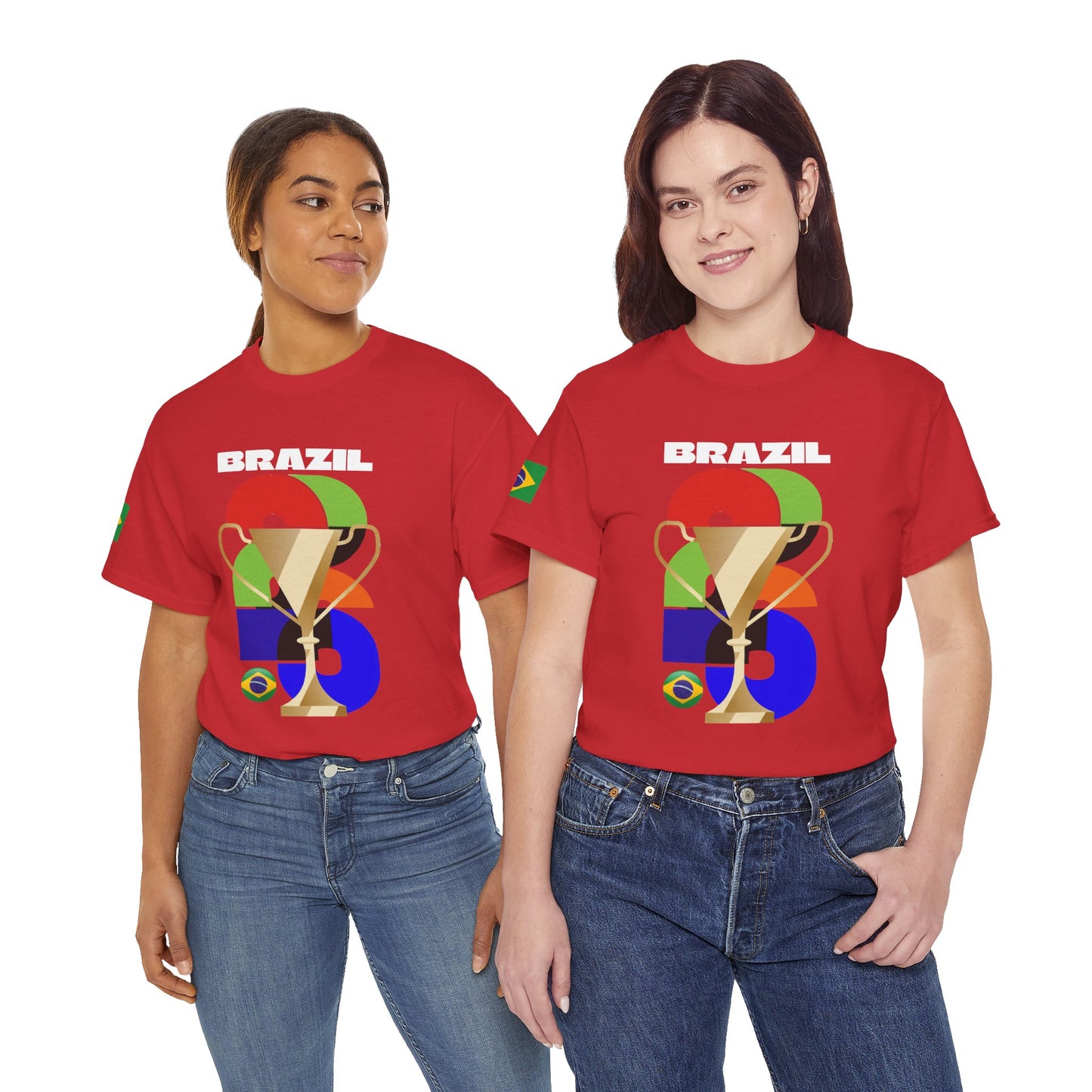 Brazil Football T-Shirt - Unisex Brazil Soccer Fan Tee with Flag (2026)