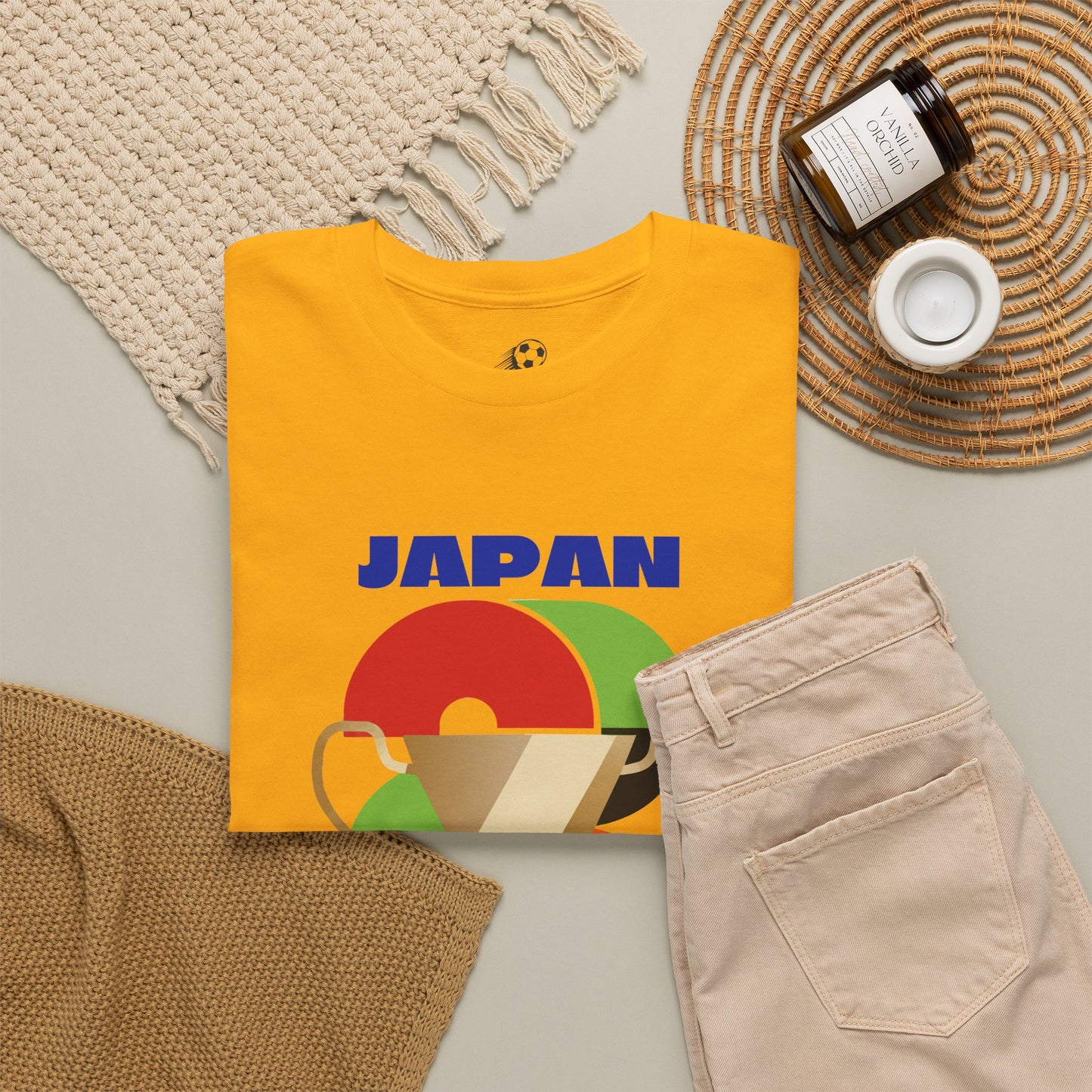 Japan Football T-Shirt - Unisex Japan Soccer Fan Tee with Flag (2026)