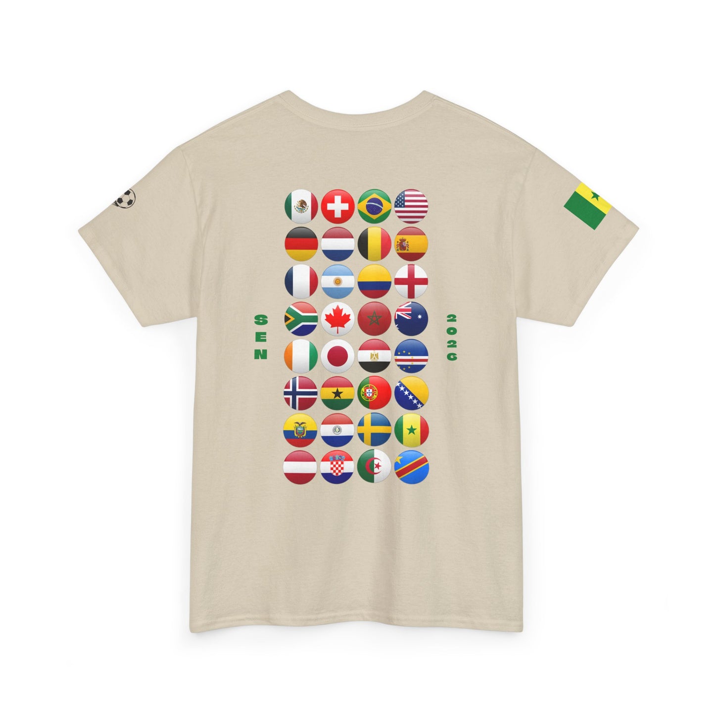 Senegal Football T-Shirt - Unisex Senegal Soccer Fan Tee with Flag (2026)