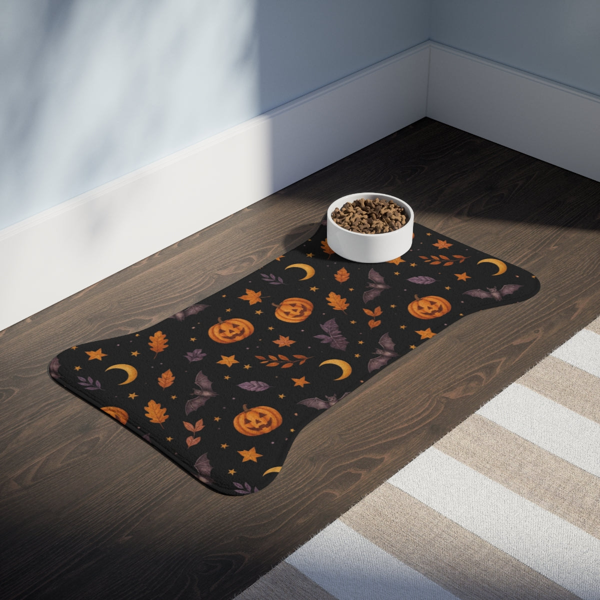 Halloween Pet Feeding Mat — Anti-Slip Foam Food Mat, Trick-or-Treat Gear